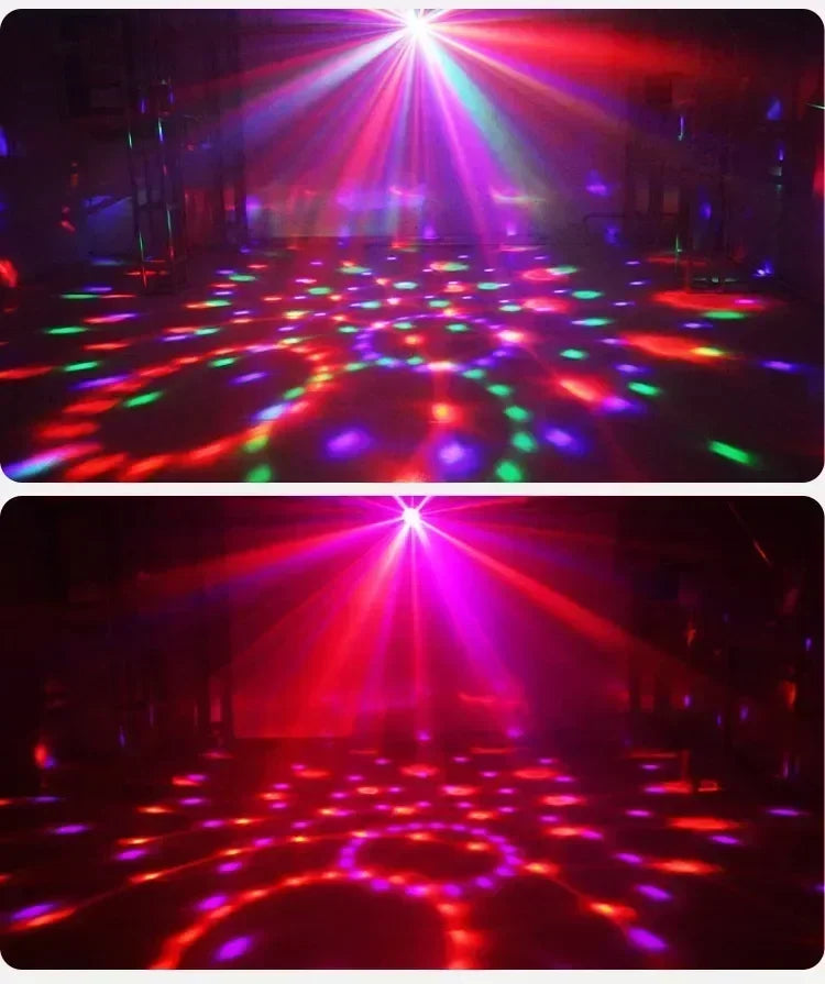 RGB LED Stage Disco Light Rotating DJ Ball Strobe Remote Sound Control Magic Dance Car Christmas Gift Party Club Laser Show Lamp