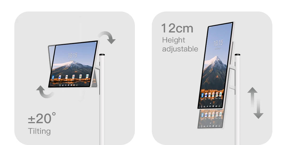 24 Inch Smart Home Fitness Entertainment Movable Charging Screen Built in Dual Speaker High-Definition Camera Smart TV