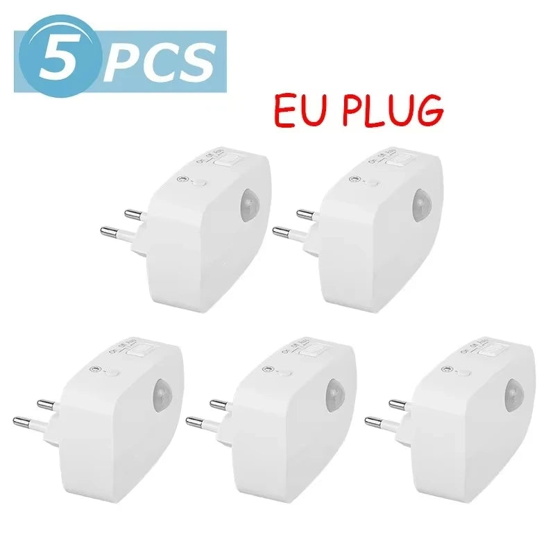 Mini LED Night Light PIR Motion Sensor Lamp 3 Modes Night Lamp Bedroom Bedside Lights EU Plug For Closet Corridor Bathroom