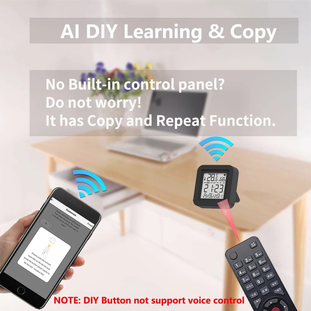 WiFi IR Remote With Temperature Humidity Sensor For Smart Home APP SmartLife Works with Alexa Google Home Yandex Alice