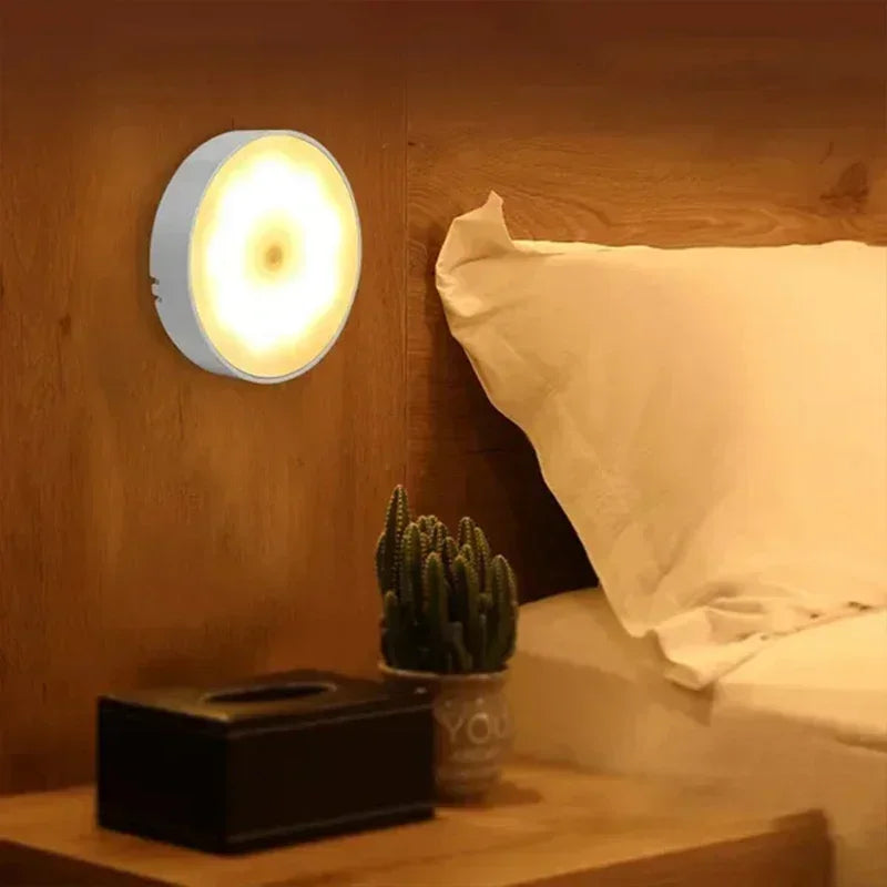 Motion Sensor Light Indoor USB Rechargeable Night Lights, Long Last Battery Wireless Magnetic Nightlight for Closet, Stairs