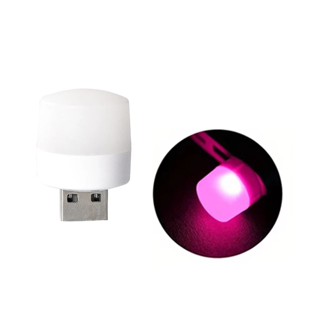 1Pcs/3Pcs Mini USB Night Light Eye Protection Book Reading Light USB Plug Power Charging LED Night Lamp Colorful Light for Party