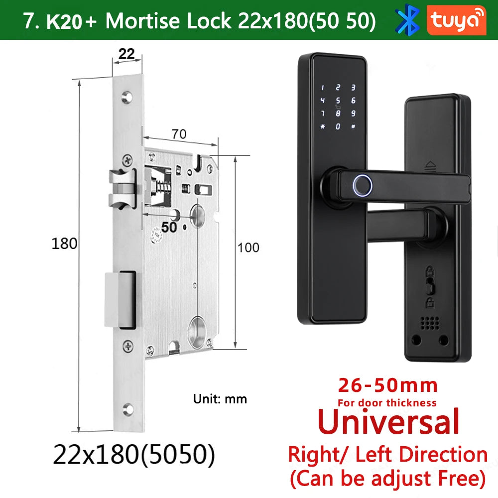 CDOK K20-Tuya Bluetooth door lock, multiple unlocking methods, suitable for office/apartment/B&B/bedroom doors