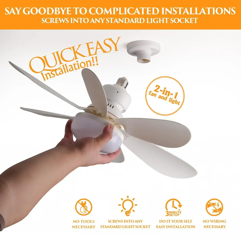 30W/40W Ceiling Fan with Remote Control LED Light Fan E27 Base, Intelligent Silent Ceiling Fan for Bedroom and Living Room