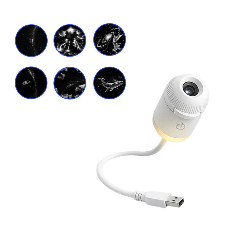 Wireless Galaxy Projection Led Night Light Rechargeable Wall Atmosphere Lamp For Car, Living Room Bedroom Home Decor Lighting