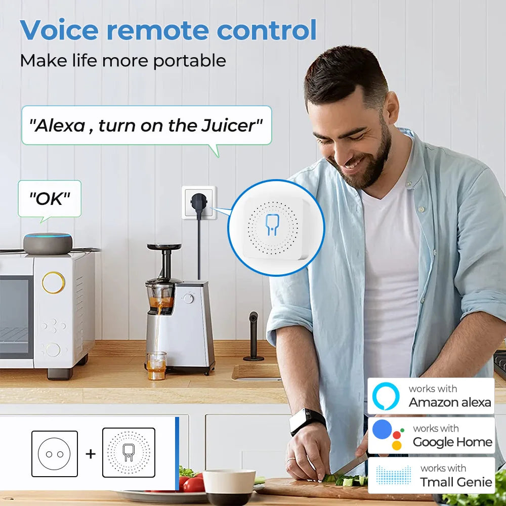 Zigbee / WiFi Smart Switch with Power Monitor 16A Tuya Smart Home Improvement Breaker 2-way Control Voice for Alexa Google Alice