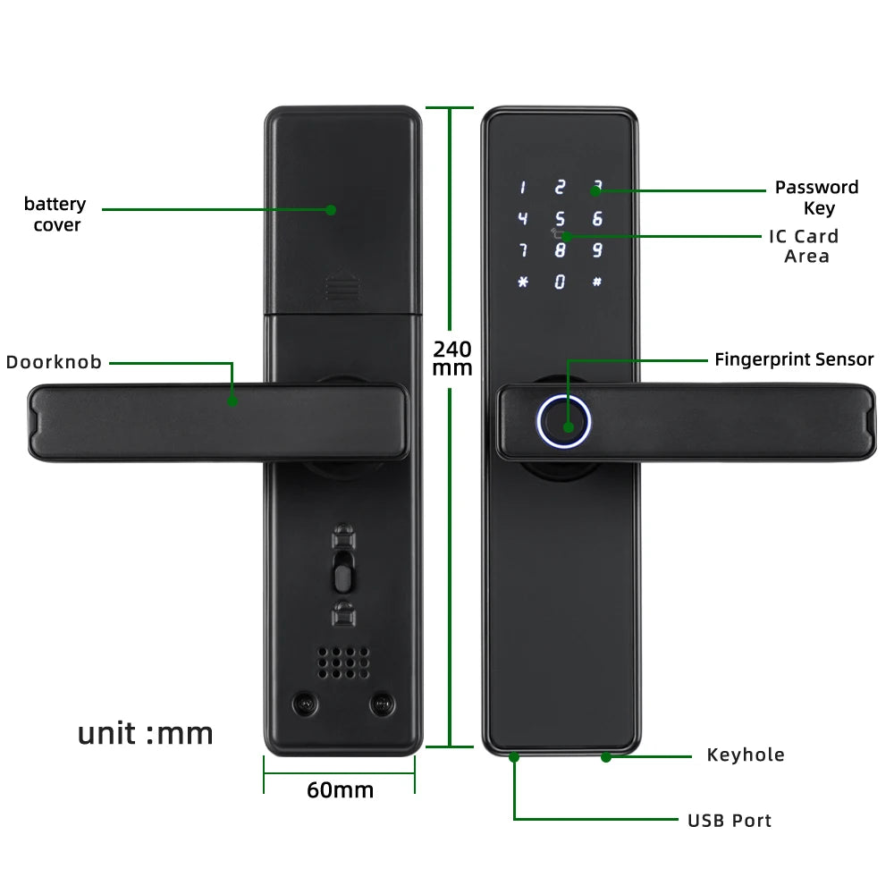 CDOK K20-Tuya Bluetooth door lock, multiple unlocking methods, suitable for office/apartment/B&B/bedroom doors