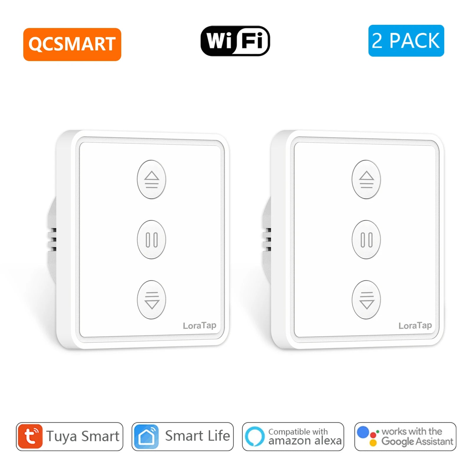 LoraTap Tuya Smart Life Curtain Electric Blinds Pushbutton Switch Percentage Control House domotica Home Assistant Alexa