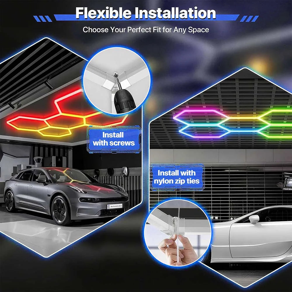Smart RGB Honeycomb Hexagonal LED Lights with Music Function for Mobile Remote Control, Suitable for Gaming and Esports Rooms