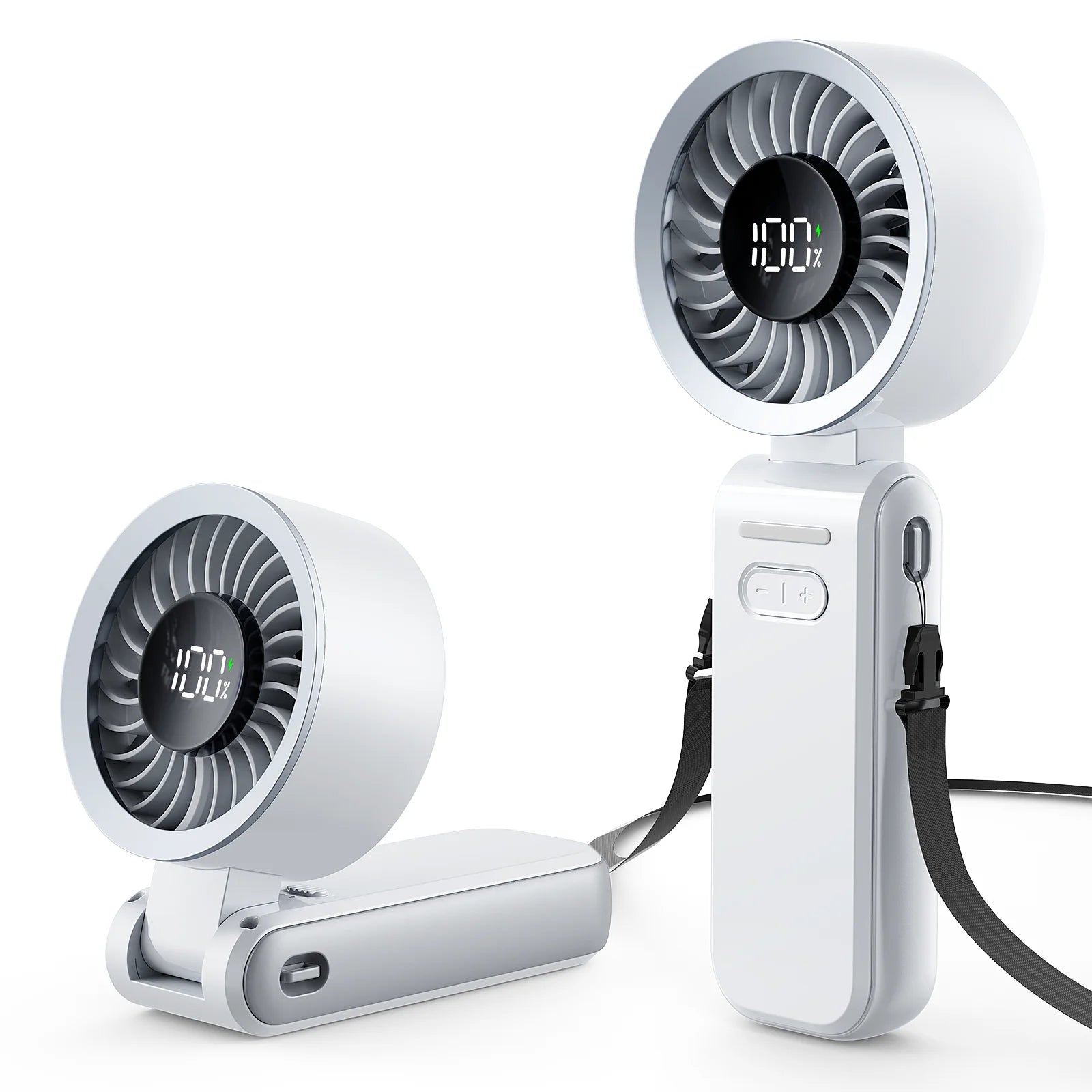 MUXNW 3 in 1 Portable Handheld Fan: Mini Personal Fan 3600mAh Rechargeable Foldable Turbo USB - Summer Beach Travel Cooling