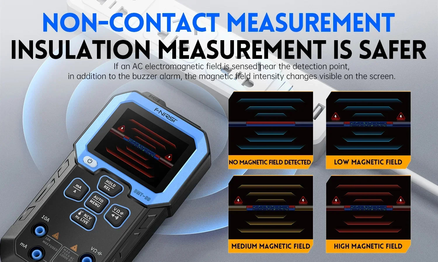 FNIRSI DMT-99 Digital Multimeter 9999 Counts Smart Professional Tester for 1000V Auto - range AC/DC Ohm Hz and Capacitance