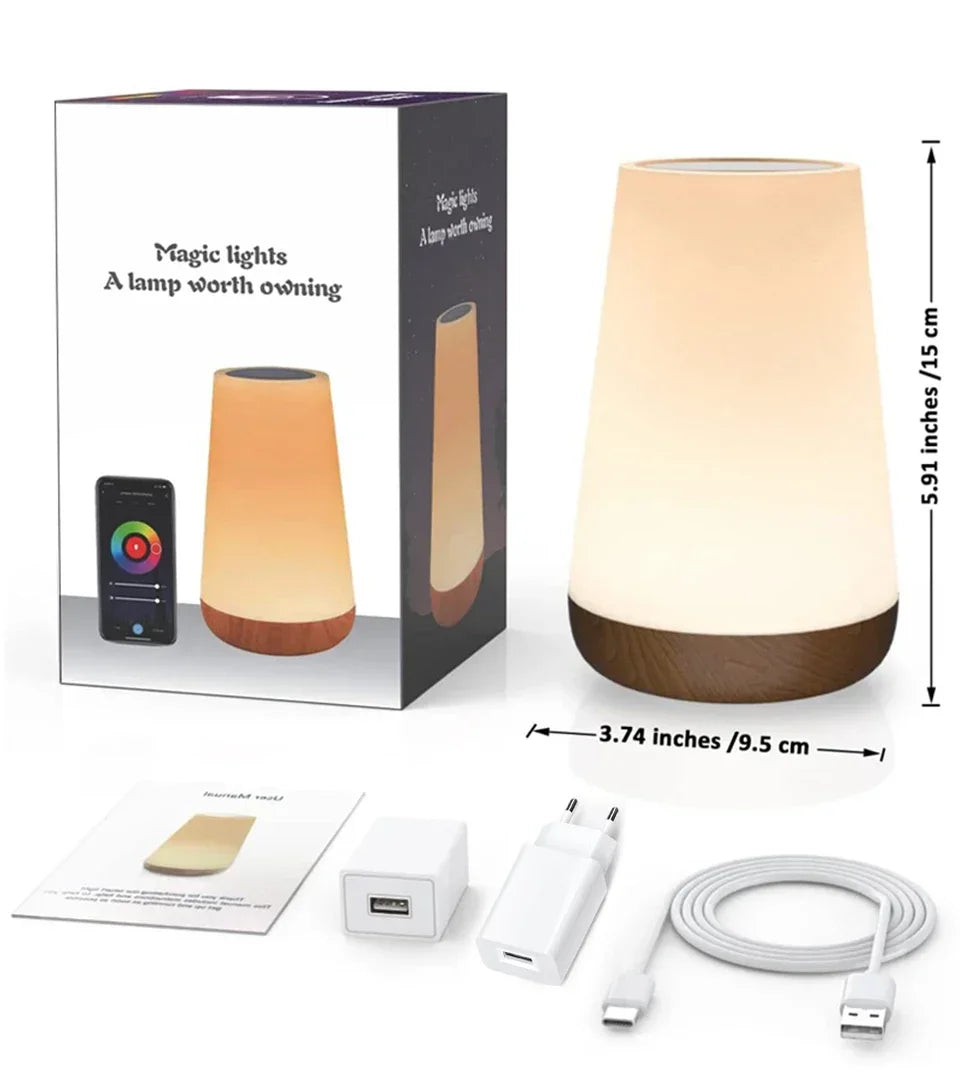 TUYA WiFi Night Light LED Smart Touch Bedside Lamp USB Charging Table Lamp Dimming Night Lamp Room Decor Lamp  Alexa Google Home