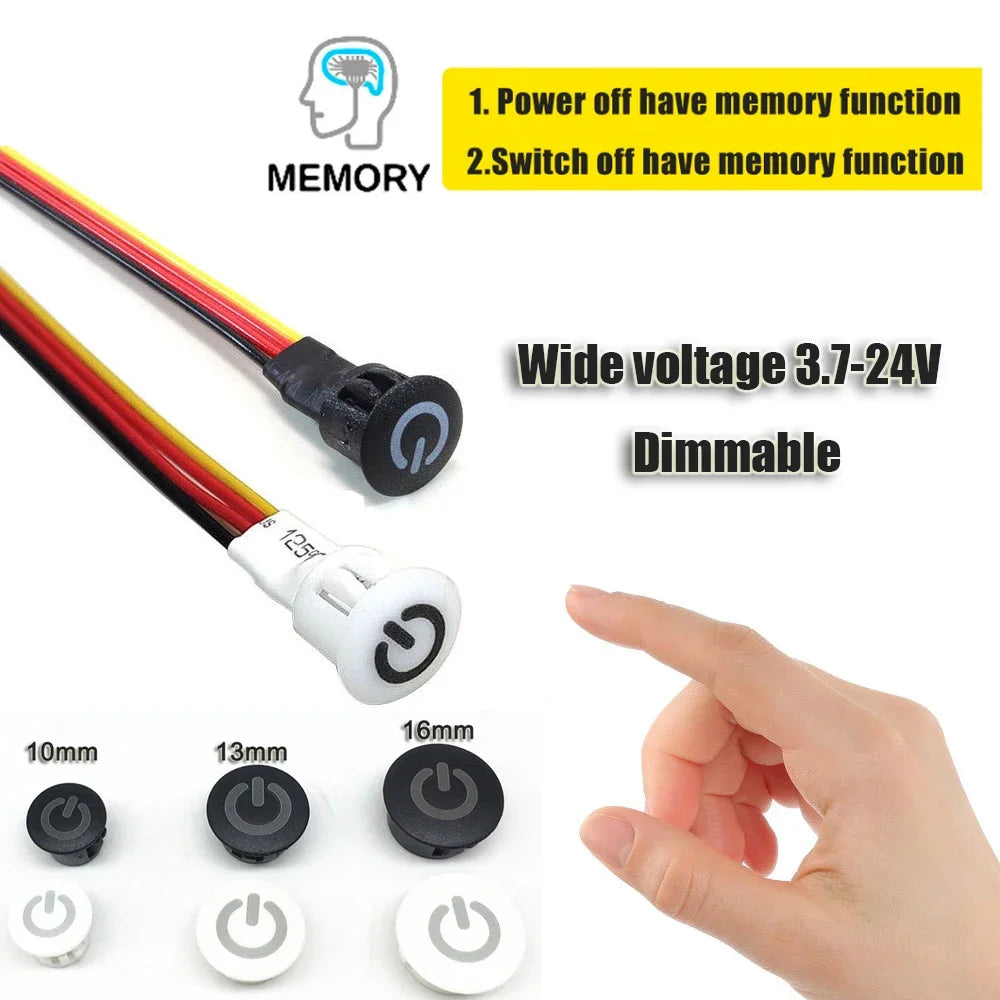 Smart Home Touch Sensor Button Dimmable Controller 19mm Switch for DC5V 12V 24V Smart Home Led Tape LED Dimmer Customized