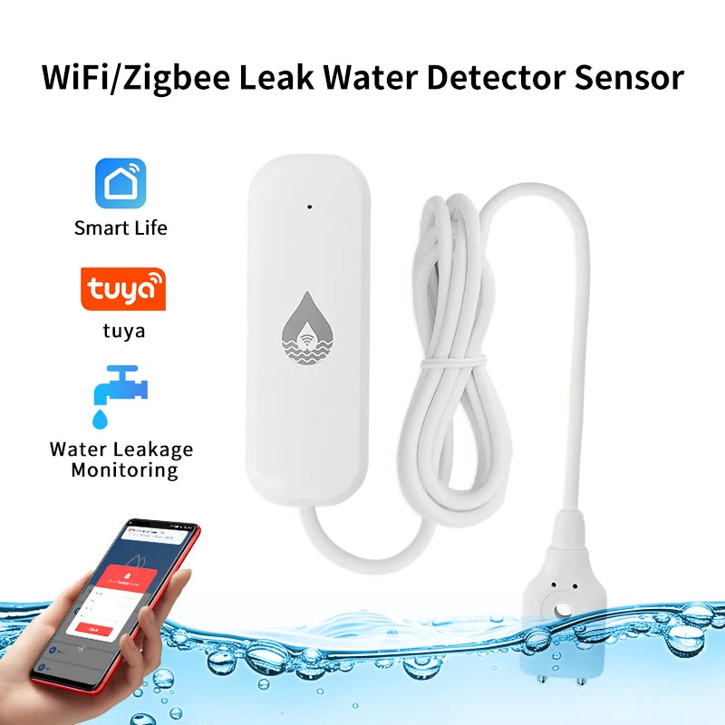 WIFI/Zigbee Water Level Leak Detector Alarm Sensor Smart Home Security System Protection Tuya APP Remote Control