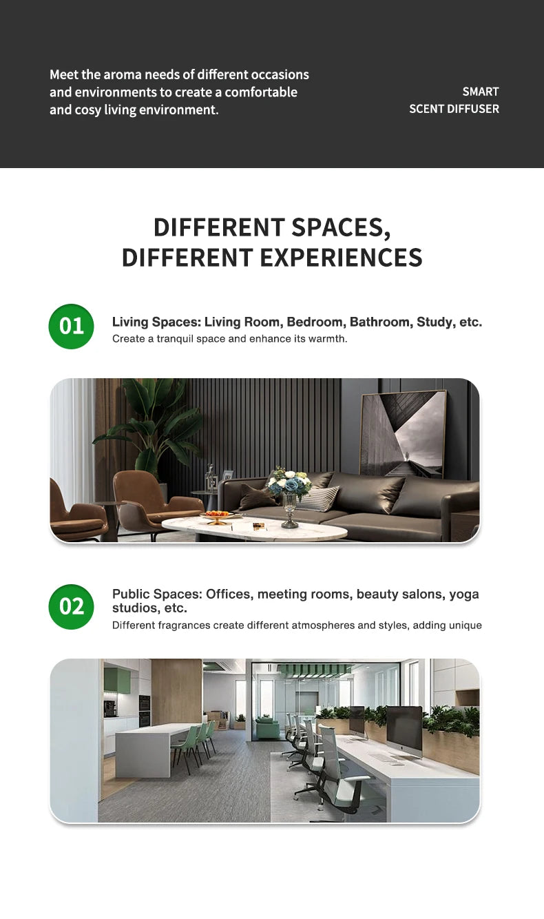 200m³ Smart Electric Essential Oil Diffuser Smell Distributor Fragrance Diffuser Waterless Scent Air Freshener for Home Hotel