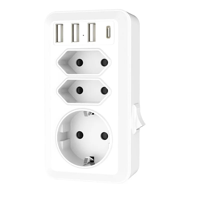 EU Plug Adapter Wall Outlet USB 1 To 2 Way European Standard Extender Socket With 2 USB Port Power Strip AC Convert Adaptor