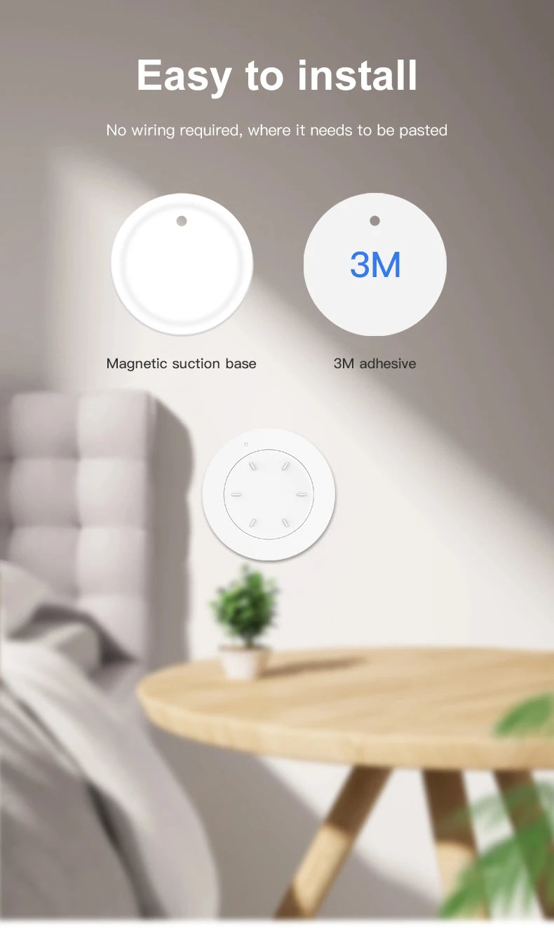 Works with Tuya ZigBee Smart Knob Switch Wireless Scene Switch Button Remote Dimmer Battery Powered Automation for Smart Life AP