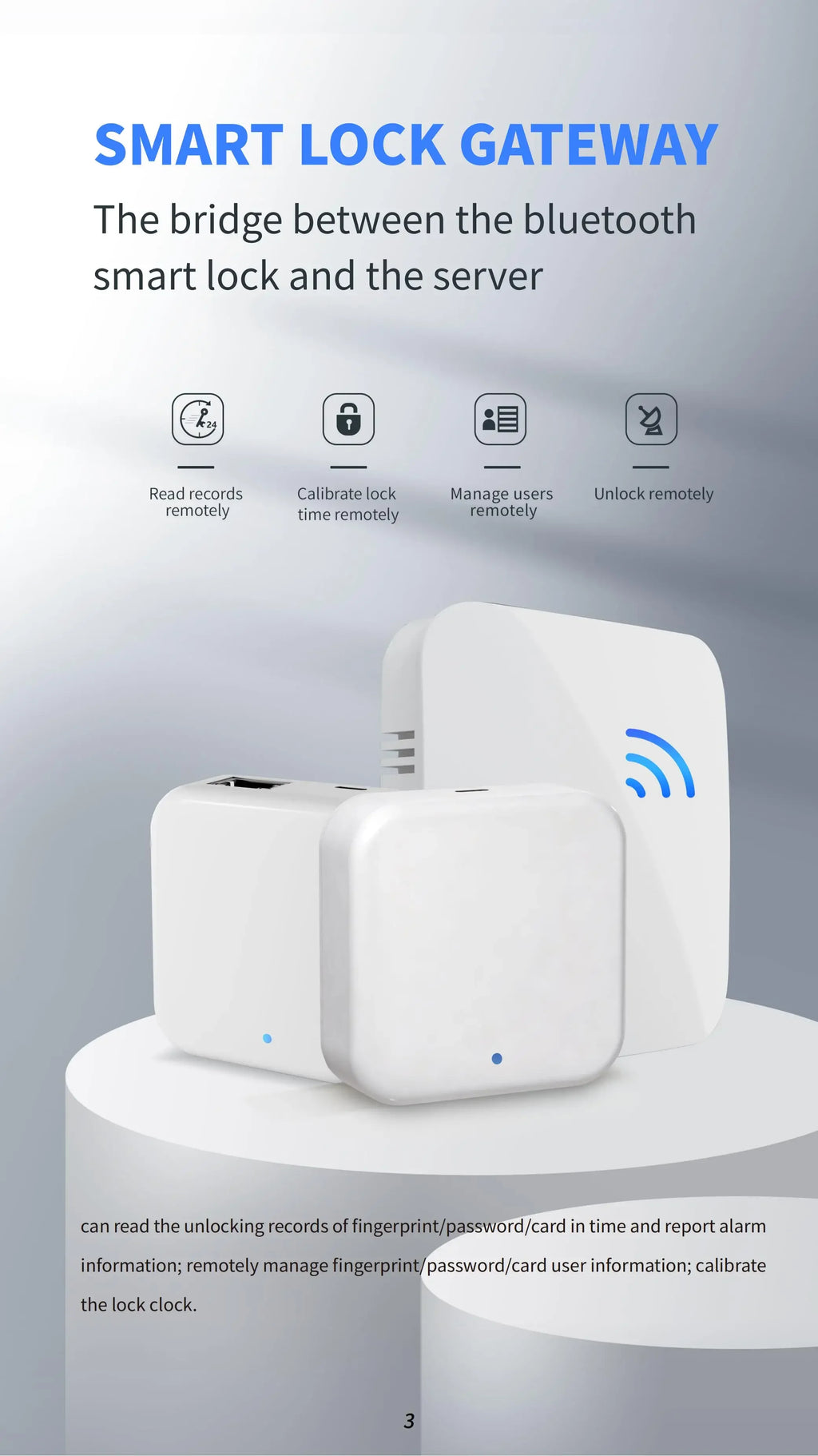TTLOCK Gateway G2 G3 G3P G4 Bluetooth To Wifi Gateway Hub WIFI/RJ45/POE/4G TLE for Smart Home Door Lock Ttlock App Phone Control