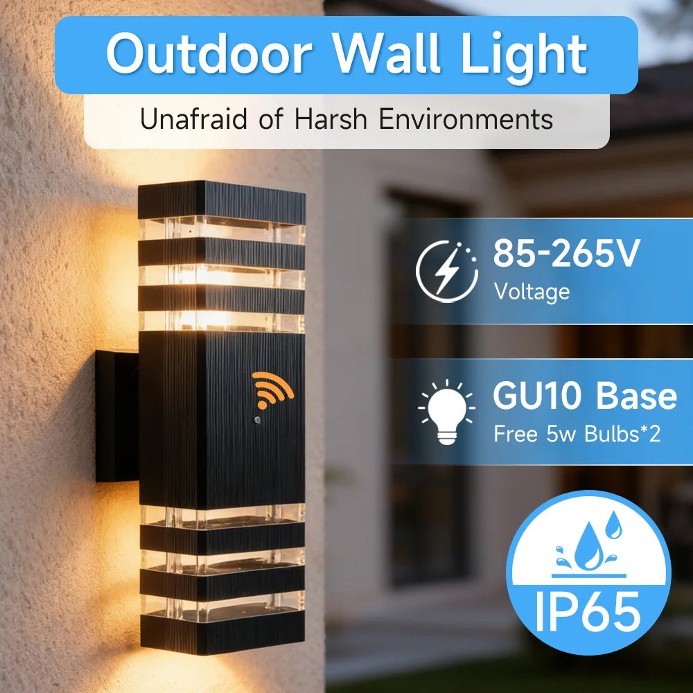 Smart Outdoor Wall Light Waterproof LED Wall Lamps Motion Sensing Porch Lights Exterior Sconce Lamps For Balcony Garden Backyard