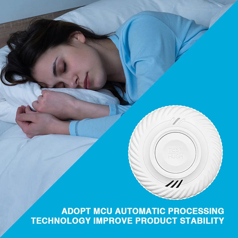 WiFi Tuya Smart Smoke Detector With Built-in 10 Year Lithium Battery For Parlor Room Kitchen Shop Fire Inspection Alarm Sensor