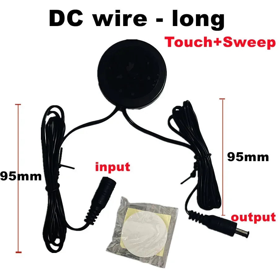 Aswesaw Sweep Dimmer Sensor Penetrating Switch DC 5V 12V 24V Wood Panel Touch Switch LED Dimmable Touch Sensing Hidden