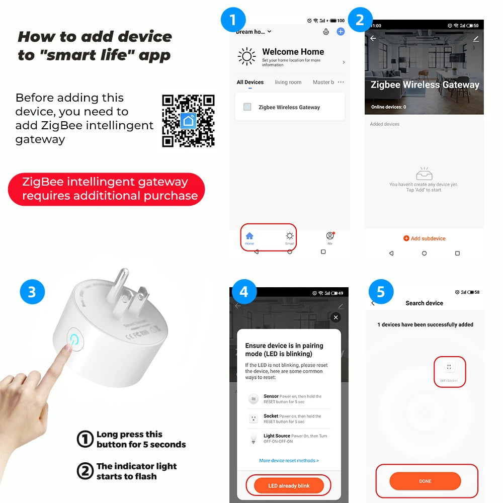 Tuya 16A Smart Plug Zigbee WiFi Socket US Canada Mexico Peru Japan Power Monitoring Timing Function Works With Alexa Google Home