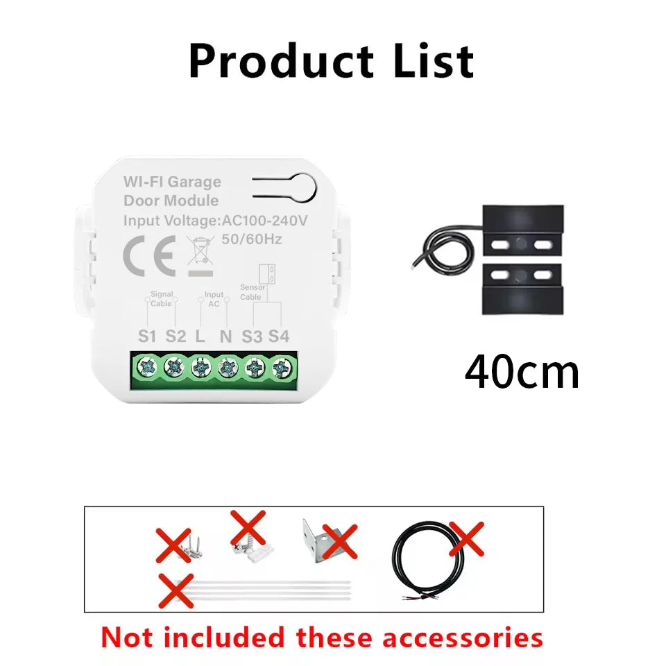 Smart Tuya WiFi Garage Door Switch Door Opening Smart Life APP Controller Remote Control Closing Works with Alexa Google Home