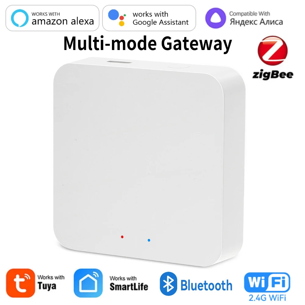 Tuya ZigBee Multi-mode Gateway Hub Smart Home WiFi Bridge Bluetooth Mesh Smart Life Remote Control Works With Alexa Google Alice