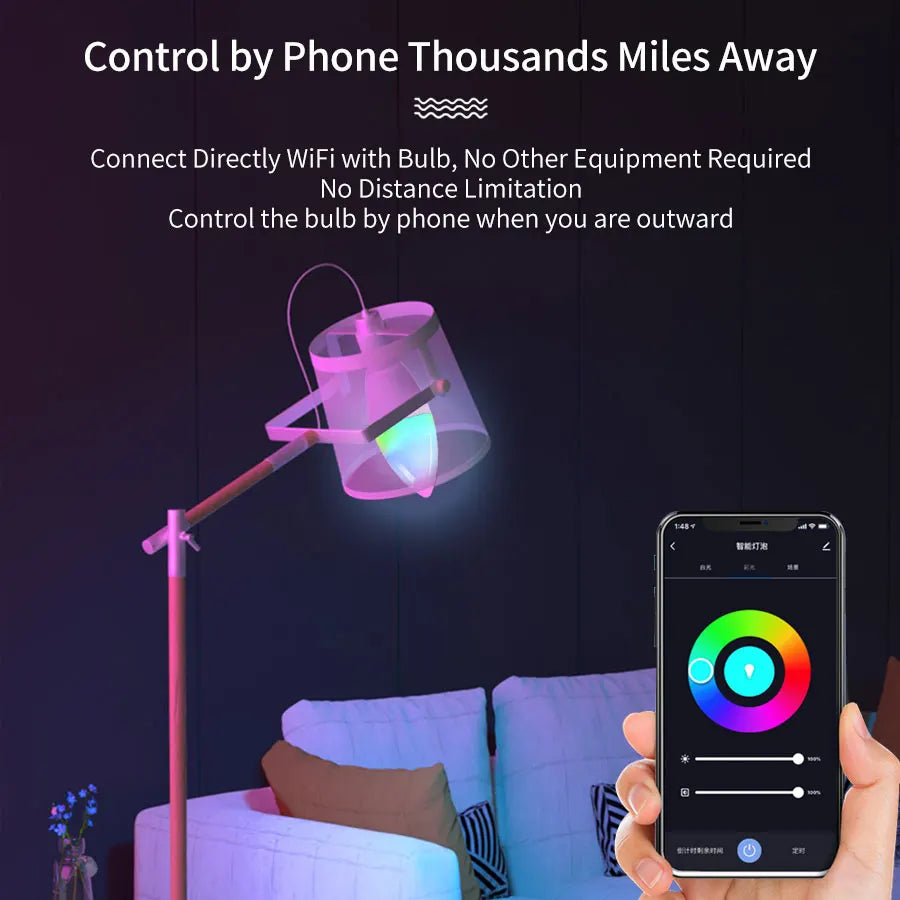 Wifi E14 Led Bulbs 220V Candle Light Tuya Smart Life Spotlight RGB Lamp with RF 2.4G Remote Group Voice Control Alexa Google