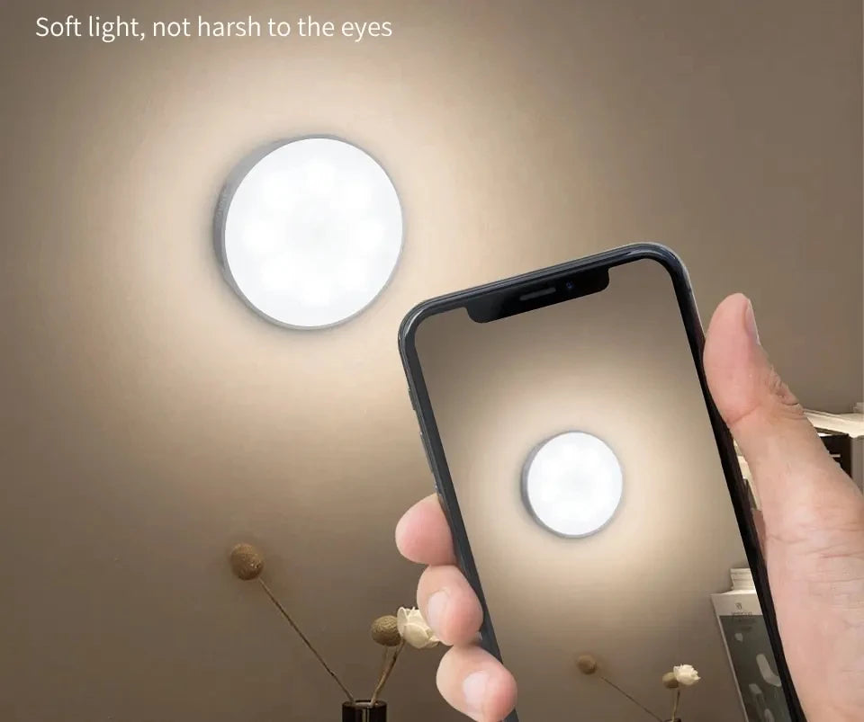 PIR Motion Sensor LED Night Light USB Rechargeable Bedroom Night Lamp Kitchen Cabinet Wardrobe Lamp Stairs Hallway Closet Lights