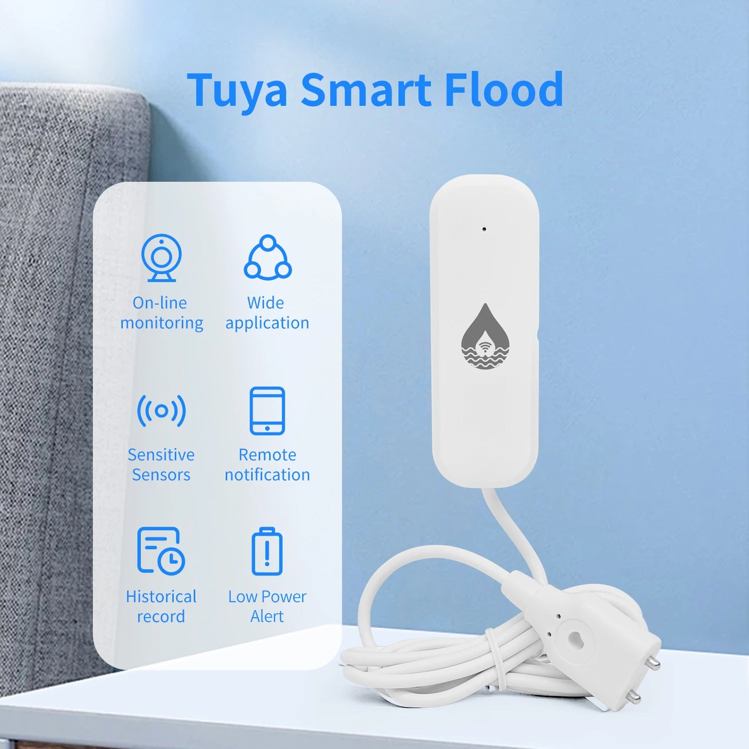 WIFI/Zigbee Water Level Leak Detector Alarm Sensor Smart Home Security System Protection Tuya APP Remote Control