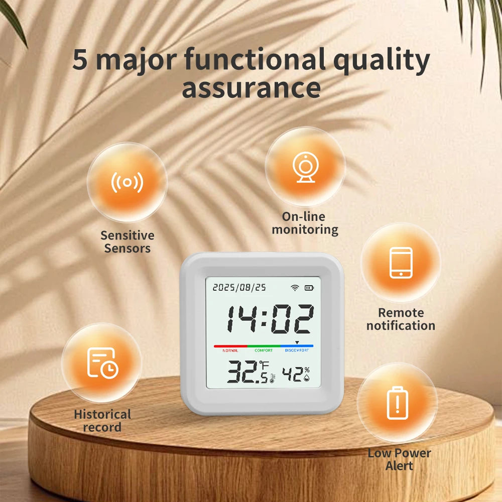 Tuya WiFi Smart Temperature And Humidity Sensor Indoor Thermometer Smart Life Products Battery Powered Compatible With Alexa