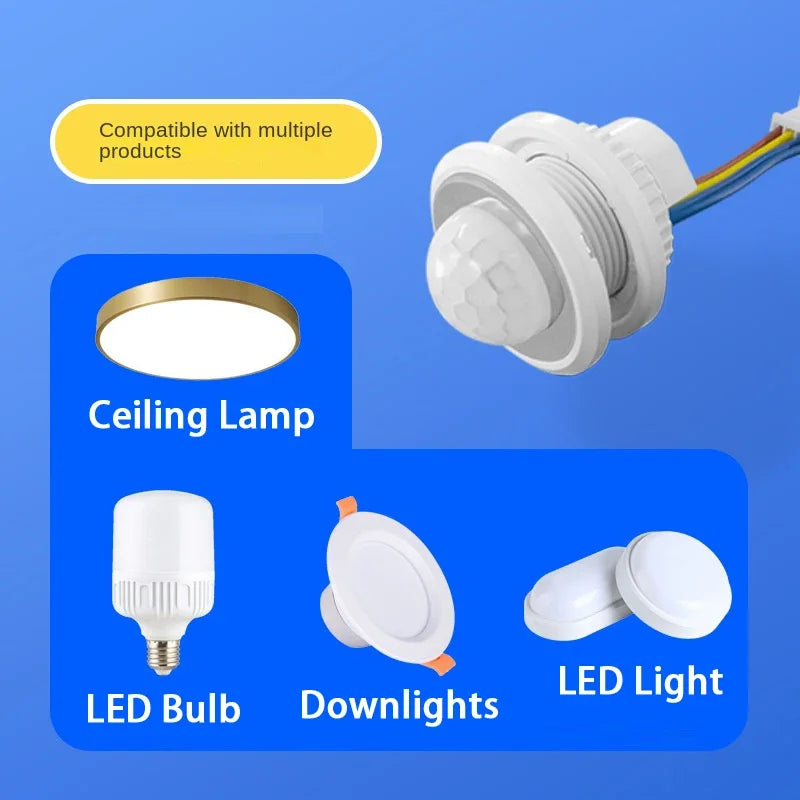 PIR Sensor Light Switch Detector Smart Switch LED 110V 220V PIR Infrared Motion Sensor Switch Auto on Off with Adjustment