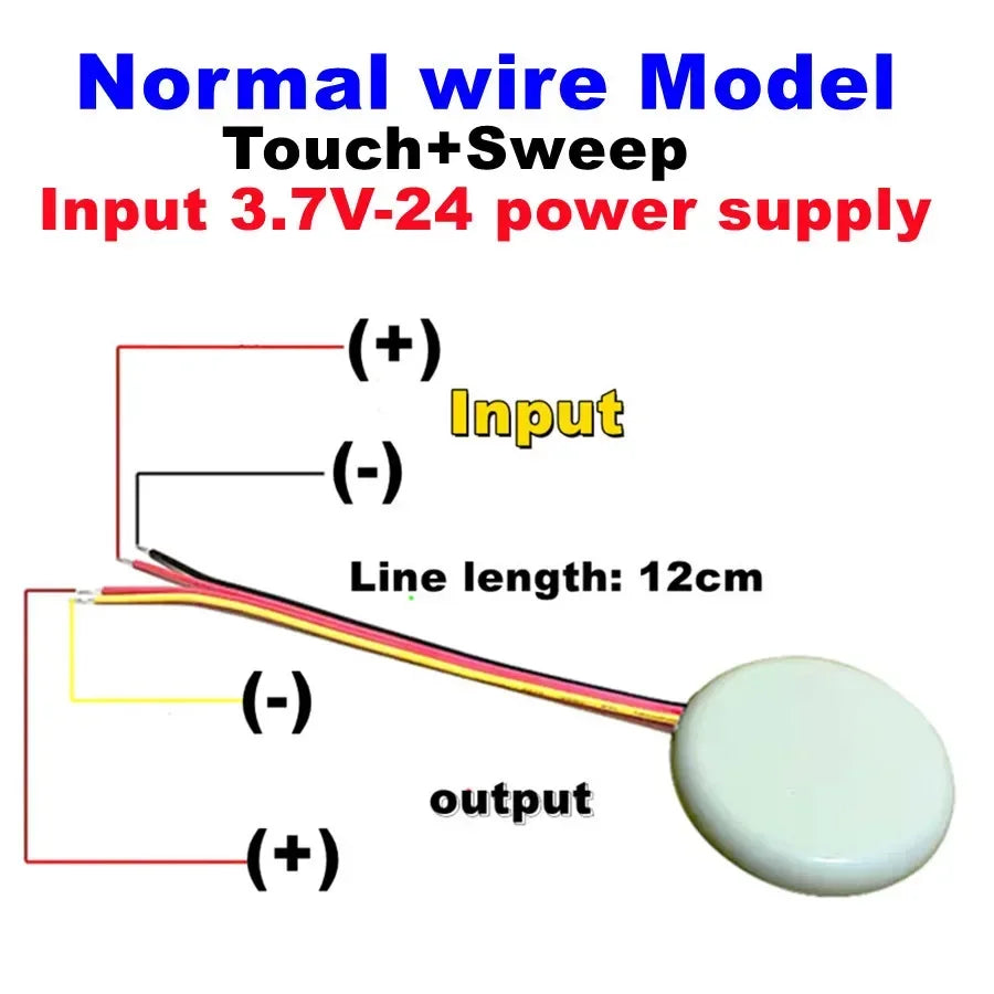 Aswesaw Sweep Dimmer Sensor Penetrating Switch DC 5V 12V 24V Wood Panel Touch Switch LED Dimmable Touch Sensing Hidden