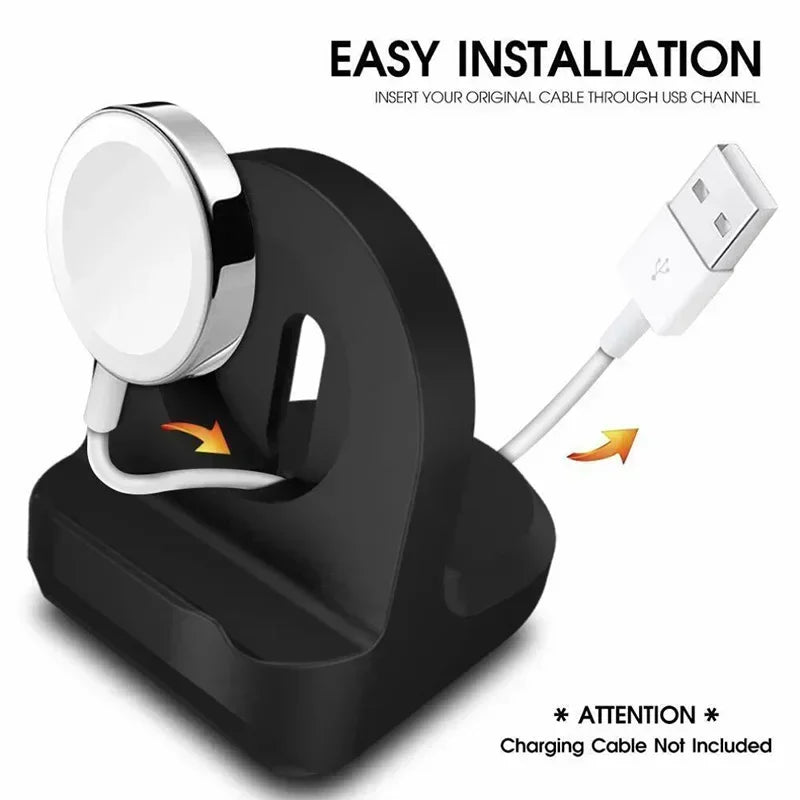 Desktop Silicone Watch Wireless Charger Stand Protective Cover For Apple Watch iWatch Charging Base Holder For Home Office Use