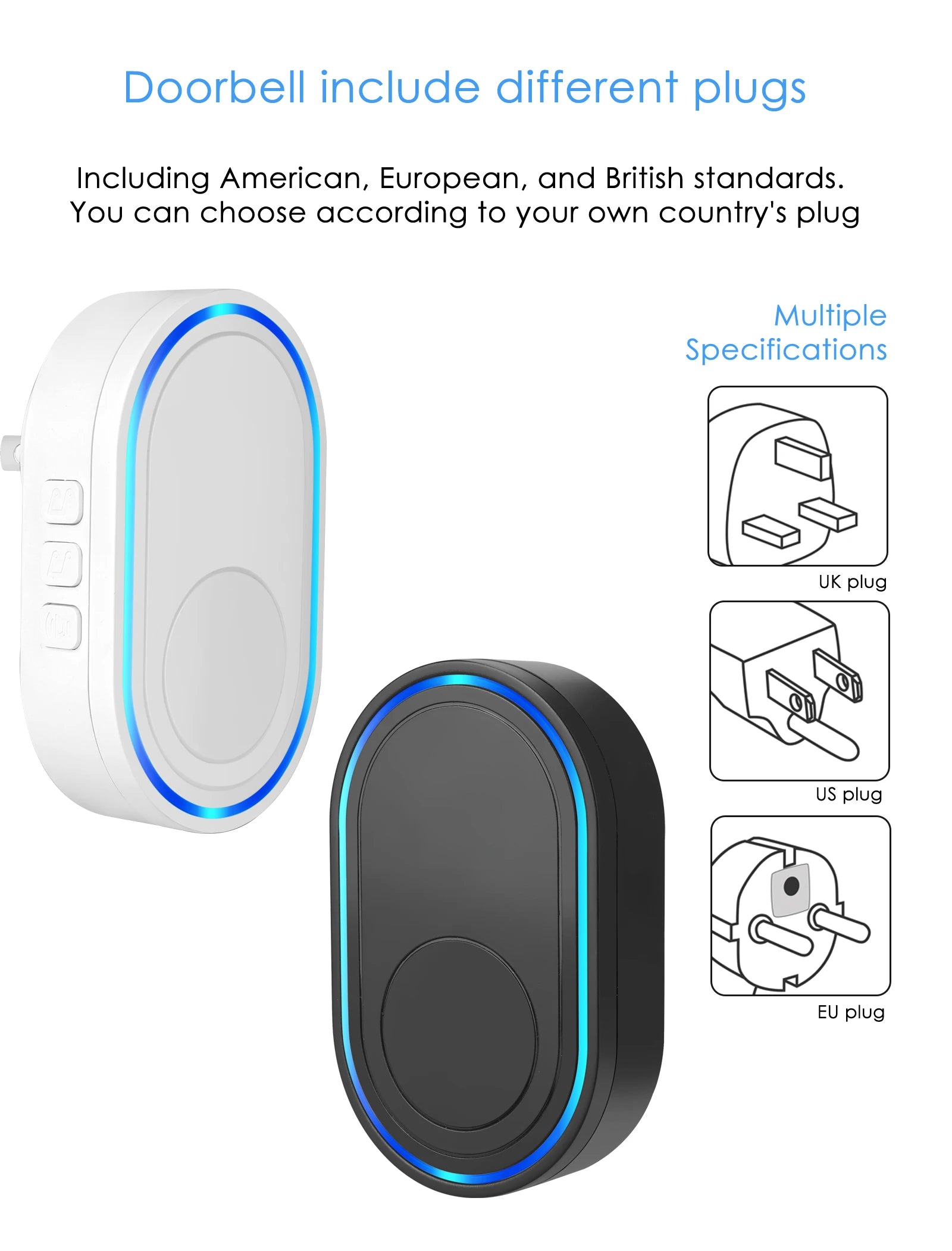 Waterproof Wireless Doorbell Home Welcome Smart Home Door bell 150m Remote Smart Bell Chime EU UK US Plug Optional