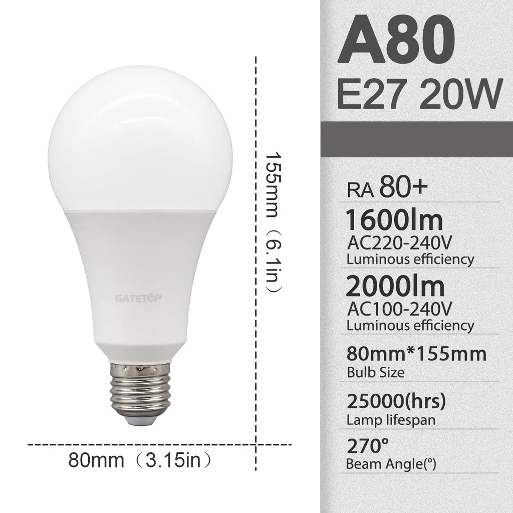 6pcs/lot LED bulb E27 AC 110V 220V 3W 8W 9W 12W 15W 18W 20W 24W LED lamp Saving Cold Warm White Bulbs for Home Light