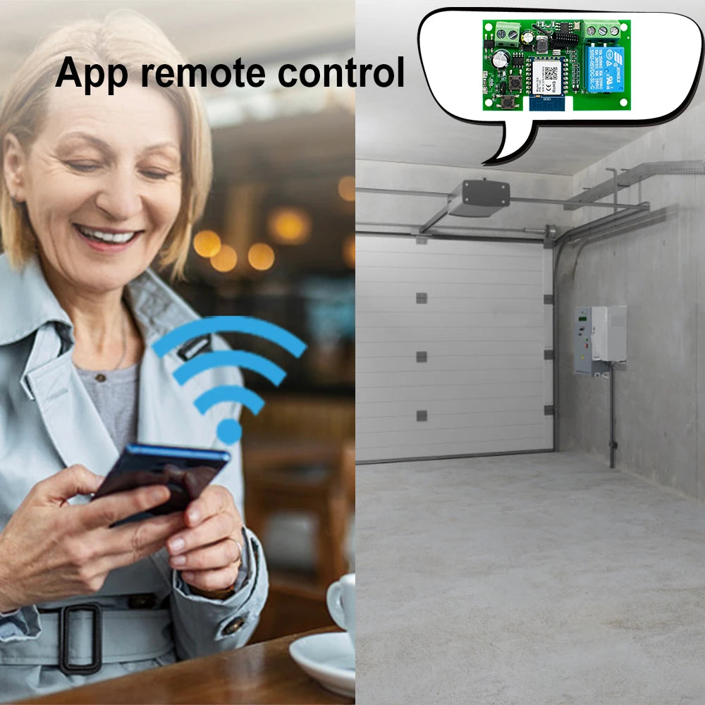 WiFi Switch Smart Tuya Garage Door Gate Opener Controller Work With Alexa Echo Google Home SmartLife APP Controller RF 433mhz