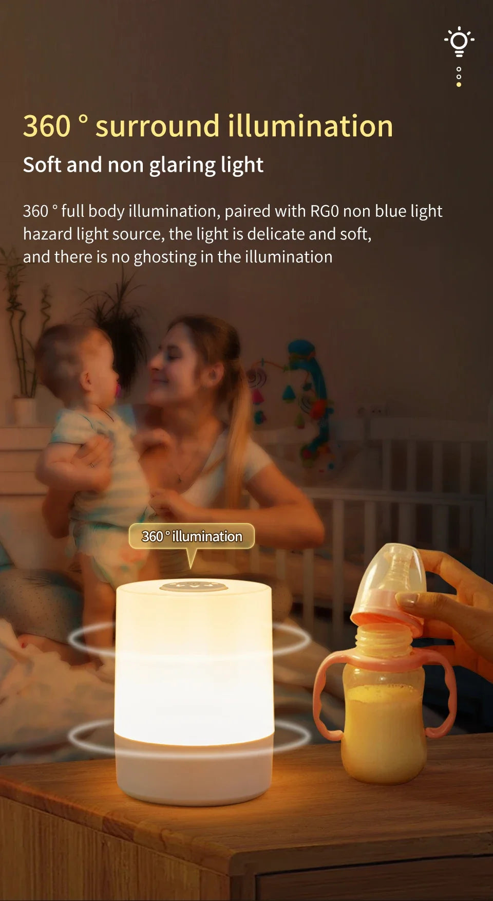 Bedside LED Touch Night Lights Dimmable Rechargeable Desktop Table Lamp For Reading Desk Bedroom Bedside Decoration Lighting