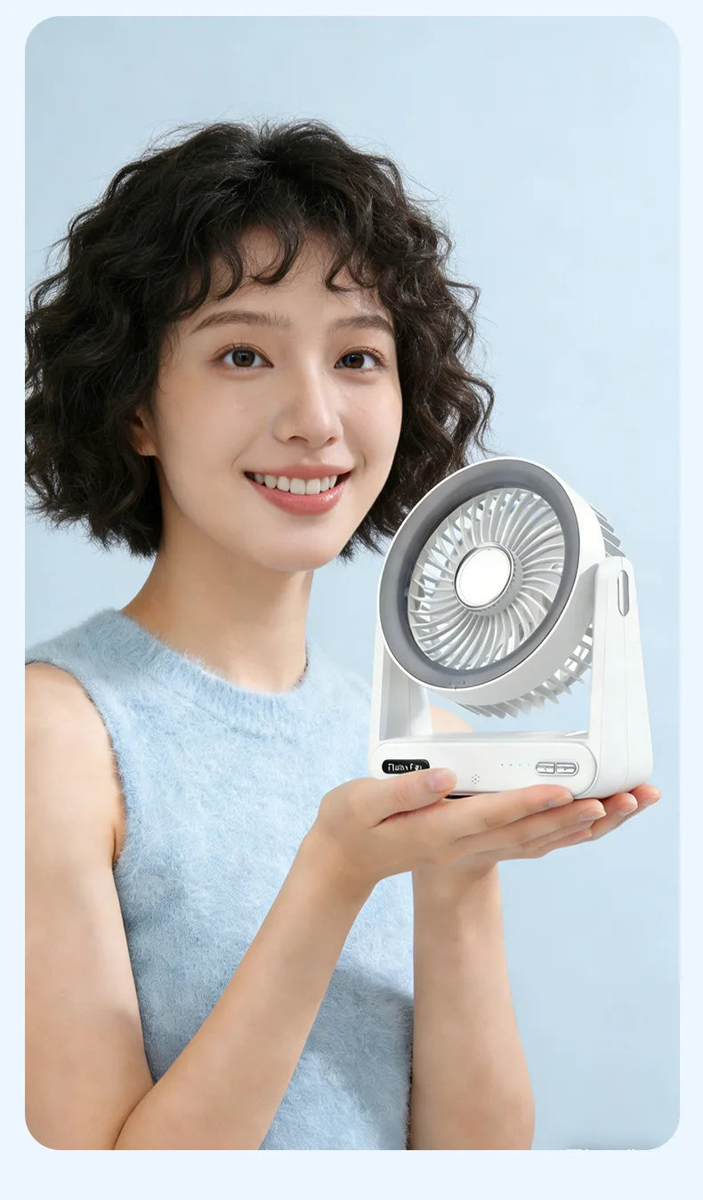 Smart Voice Control Desk Fan with Timer Wall Mountable Mini Circulation Fan for Home and Office Use