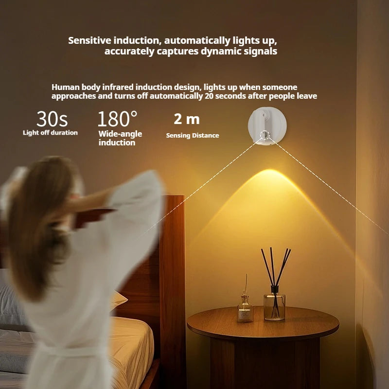 LED Light Magnetic Rechargeable Wall lamp Spotlight Atmosphere Light  No Punch Reading Light Touch Switch Dimmable Bedside Lamp
