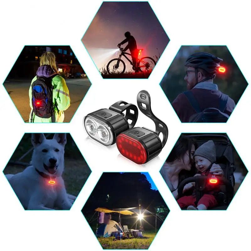 BUCKLOS Bike Light Set Rechargeable Rear Light Front Lamp Waterproof Riding Headlight USB MTB Taillight Led 1PC Cycling Parts