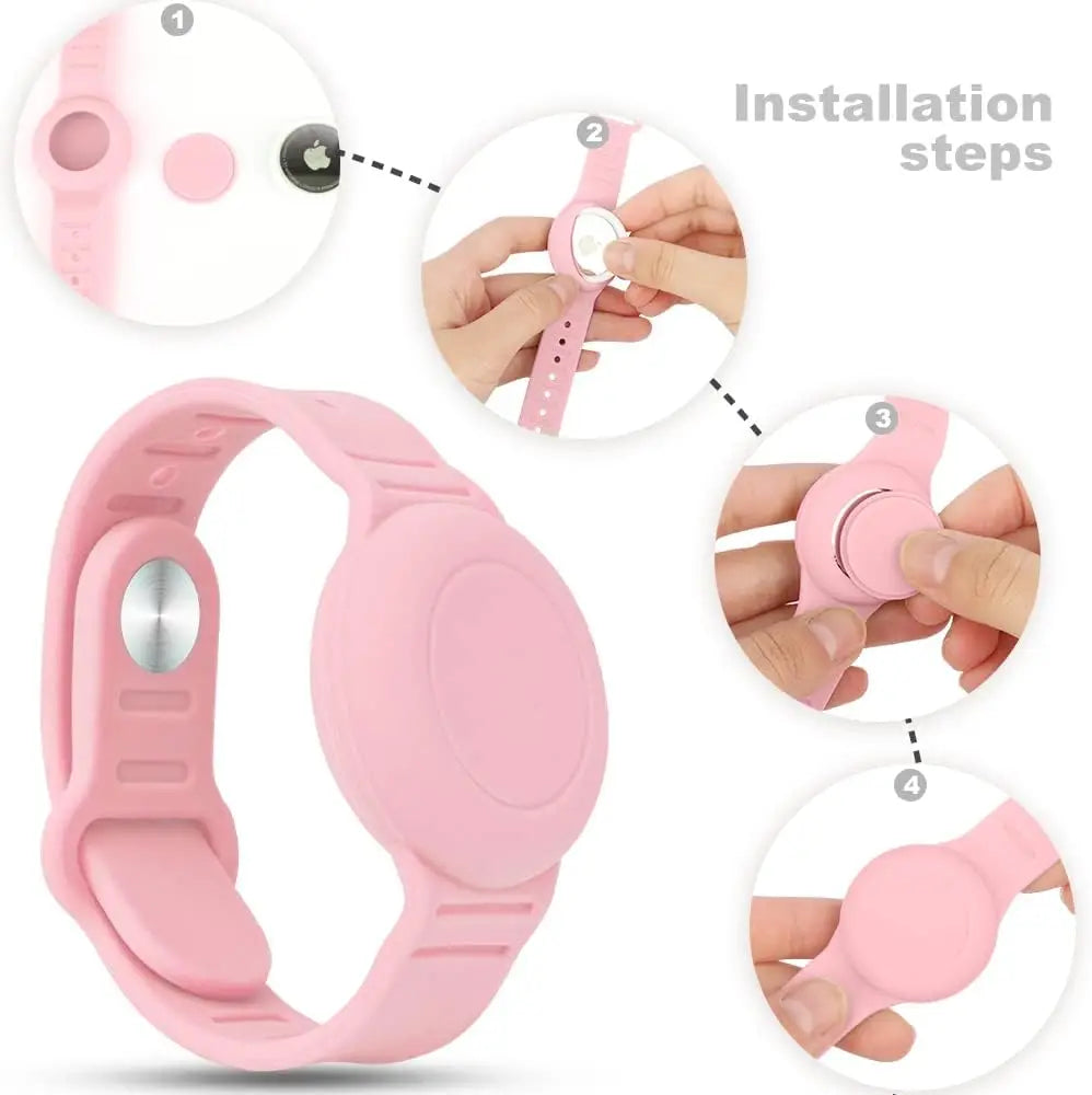 Waterproof AirTag Bracelet for Kids, Hidden Silicone Wristband for AirTag,Secure Holder Strap Band for Child Toddler Protection