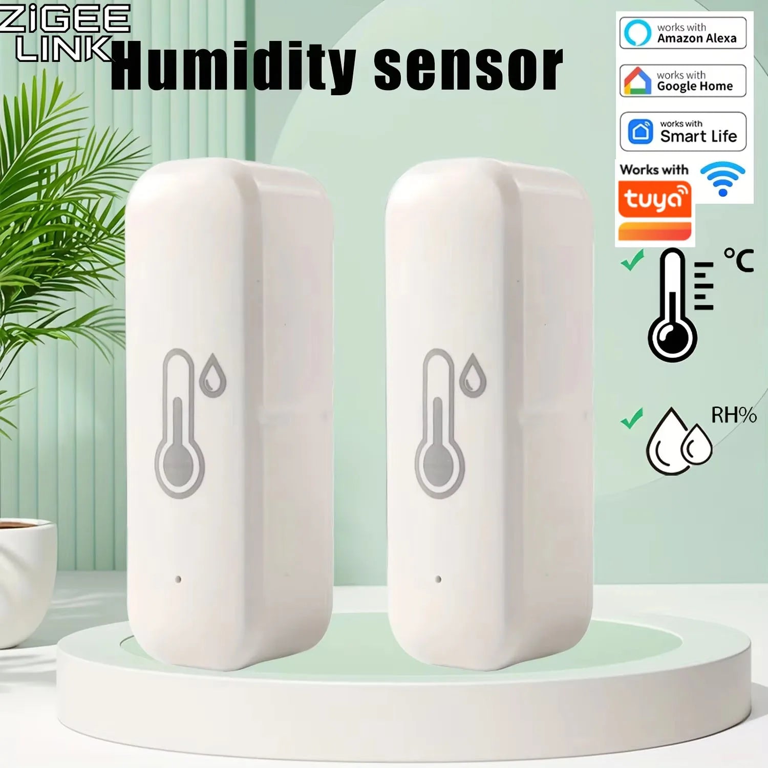 ZigBee 3.0 Temperature Humidity Sensor Smart Home Real-Time Indoor Monitor Support Tuya App Smart Life Alexa Home Assistant