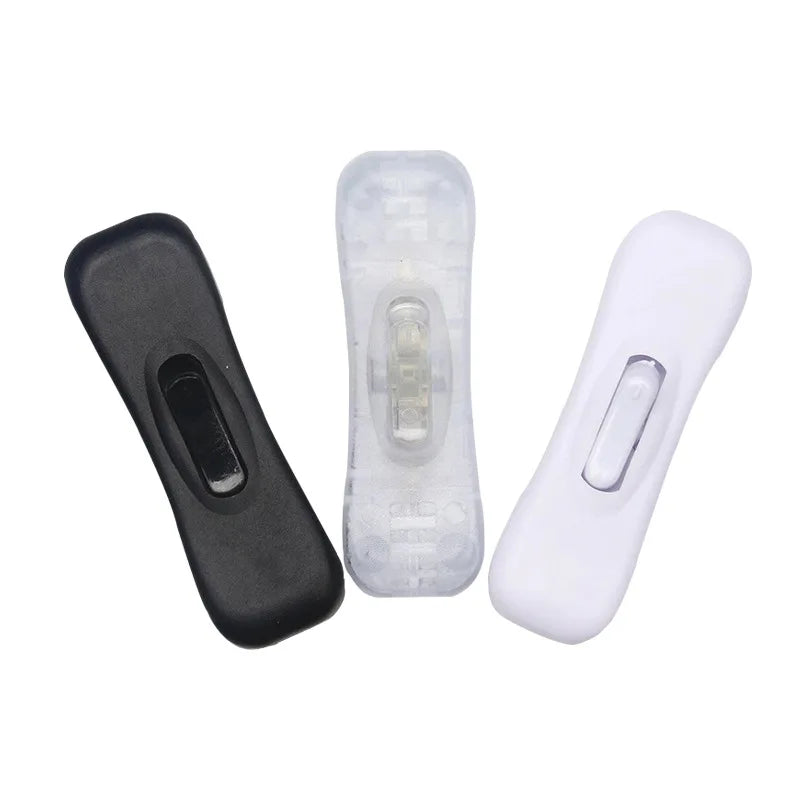 304 Led Light Bulb Halfway Rocker On Off Push Button AC Power Cable Switch Connector Online Switch White Black Transparent A2