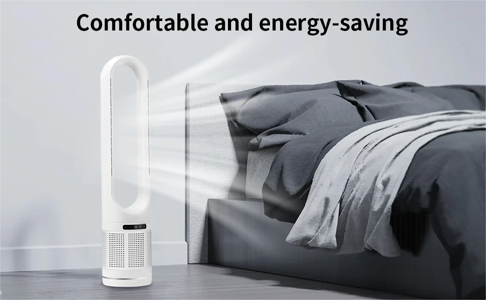 Smart Interior Modern and Luxurious Design 20W Electric air Cooling Bladeless Fan 8 Speeds