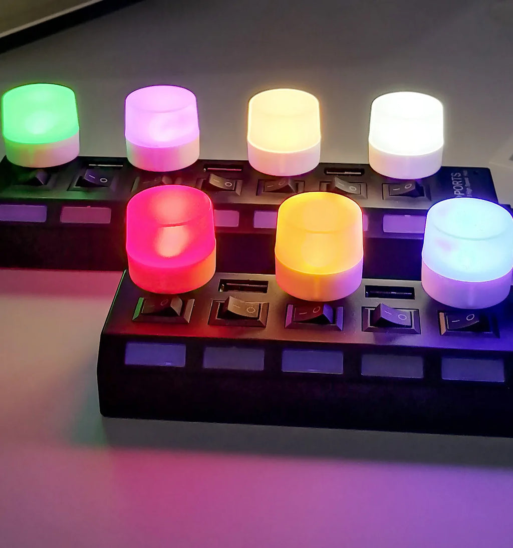 1Pcs/3Pcs Mini USB Night Light Eye Protection Book Reading Light USB Plug Power Charging LED Night Lamp Colorful Light for Party
