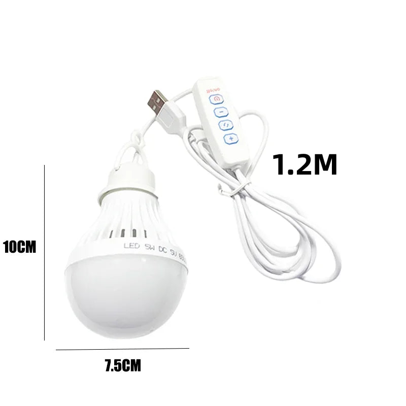 3/5/7W USB Lamp Bulb 5V Emergency Light Lamp LED USB Rechargeable Portable Camping Lantern For Outdoor Camping Tent Lighting