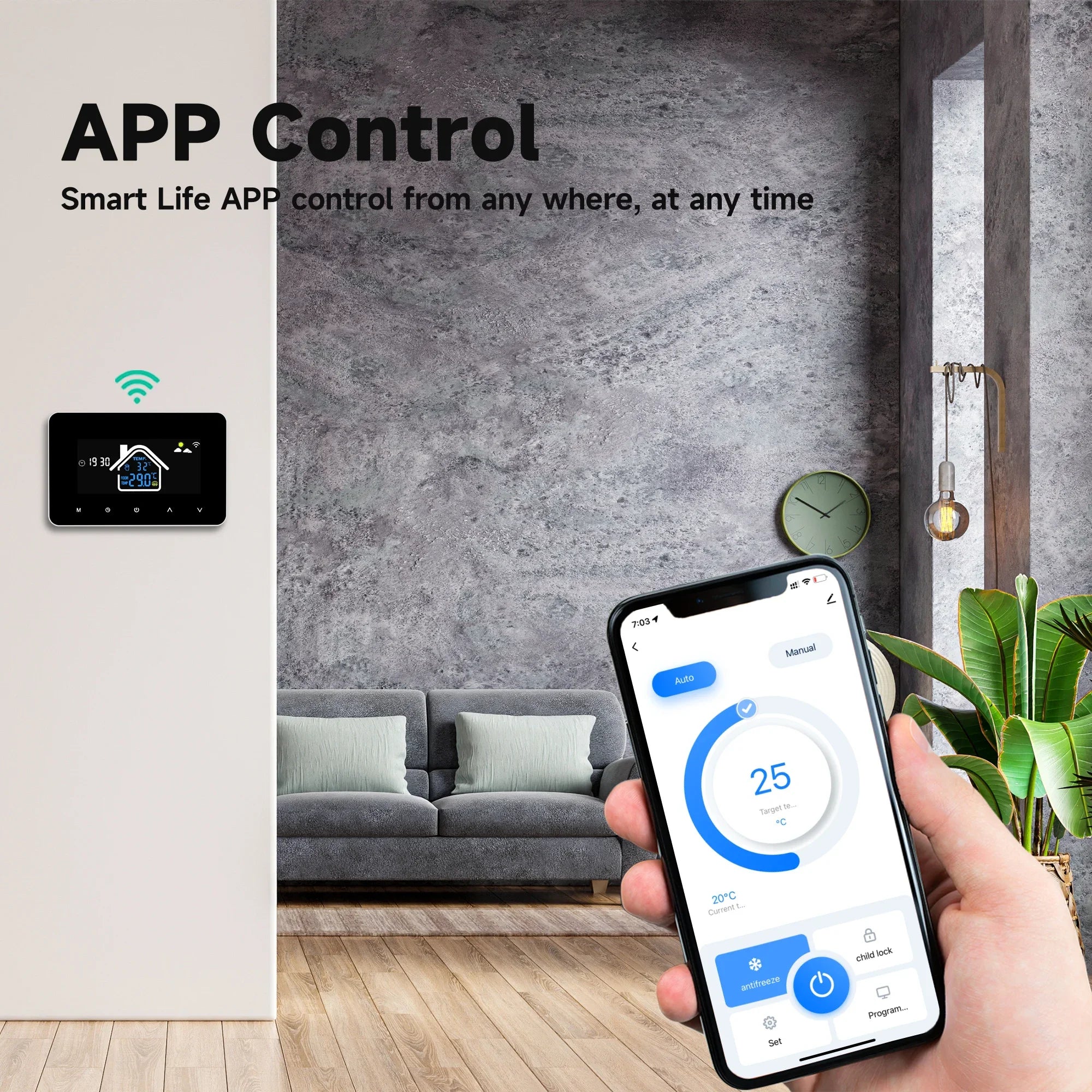 WiFi Smart Thermostat Temperature Controller Electric Floor Heating Water Heating LCD Display for Alice Alexa Google Home