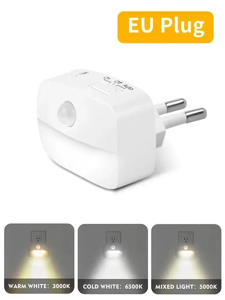 1/2/4pcs LED Night Light US EU Plug in Motion Sensor Light 220V 110V Wall Lamp for Home Hallway Stair Kitchen Bedroom Night Lamp